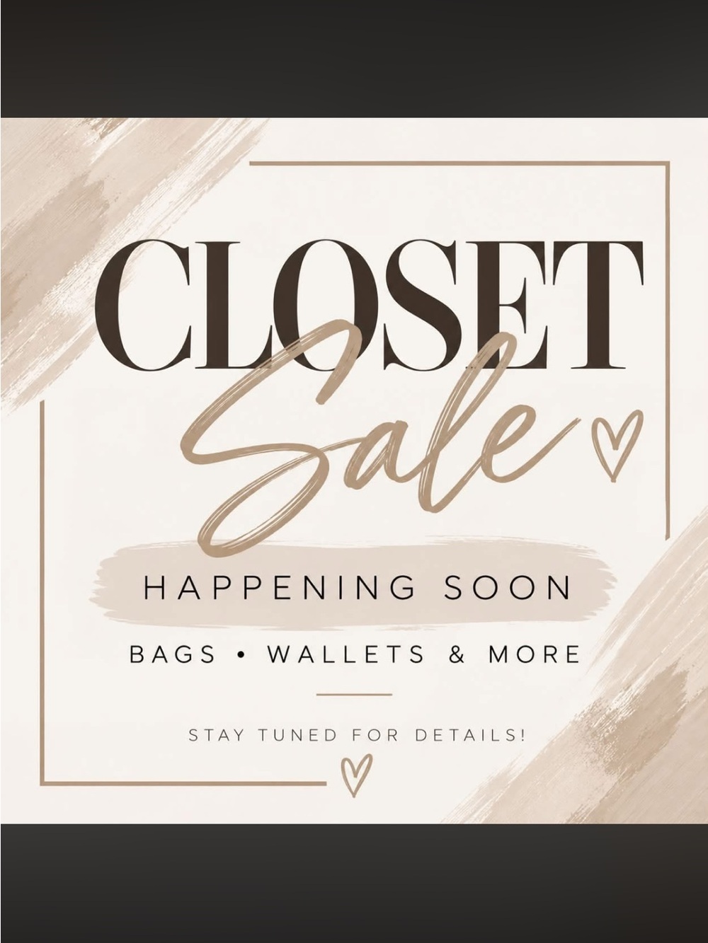 Closet Sale" SUNDAY TILL 3:00 pm 15% off EVERYTHING